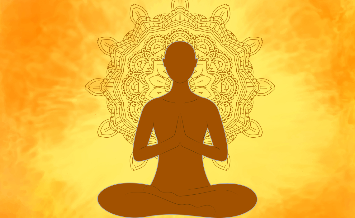 Chakras — meditating figure with mandala